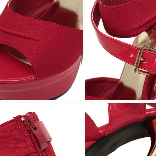 red ankle wrap sandals