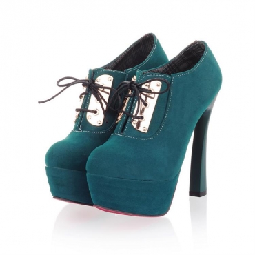 lace up metallic high heels