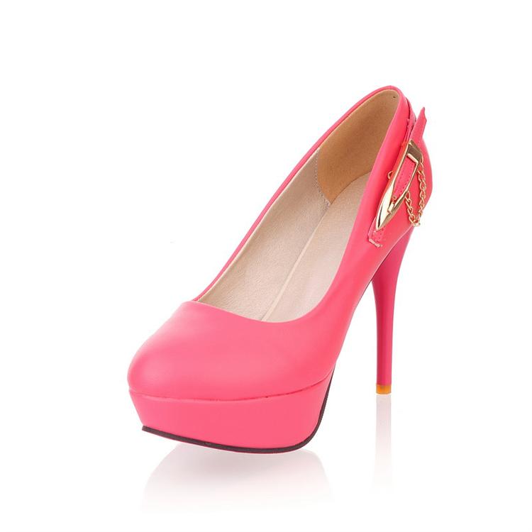 red closed toe pumps