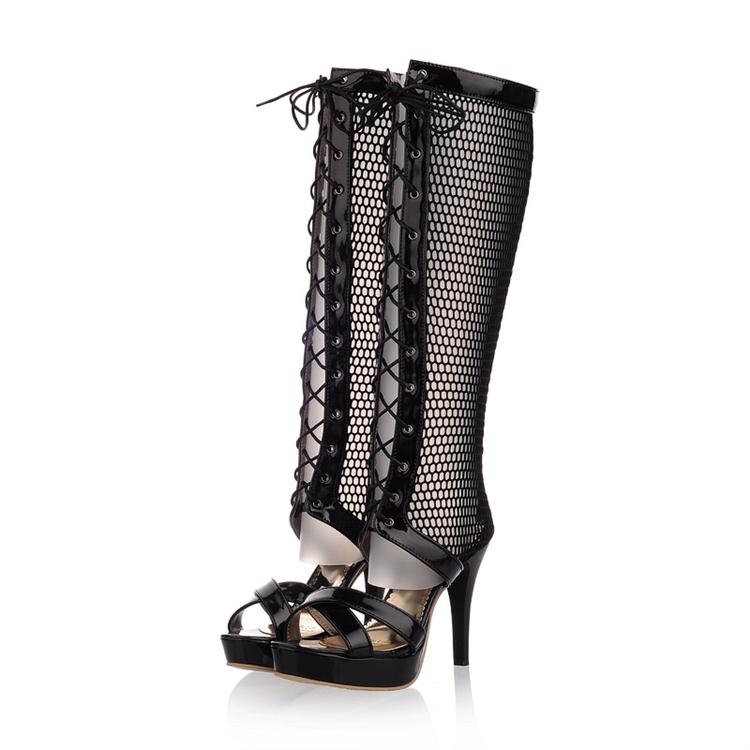 black stiletto mid heels