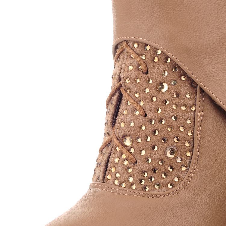 rhinestone high heel boots