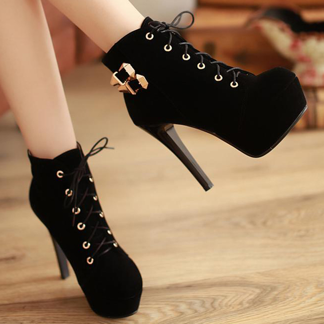 short heels with lace up