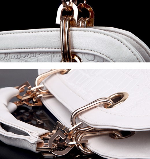 white patent leather clutch purse