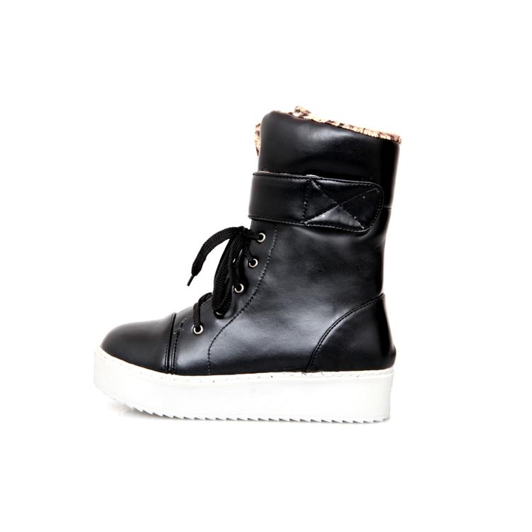 women's velcro ankle boots flat heel boots