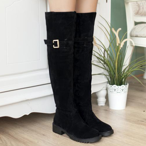 chunky mid heel boots