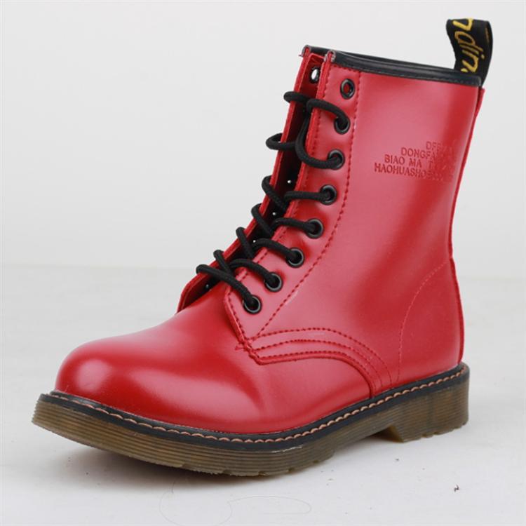 red flat ankle boots uk