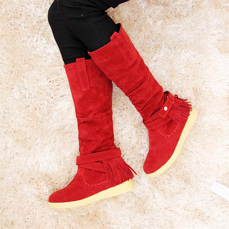 flat heel slip on boots