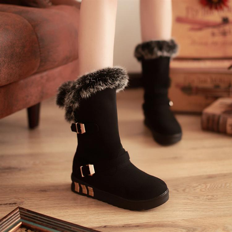 flat heel snow boots