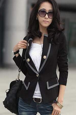 New Style Korean Blend Black Cotton Blazer_Blazer&Suits_Outerwear&Coats ...