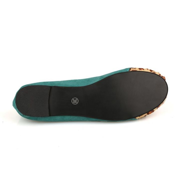 green peep toe flats