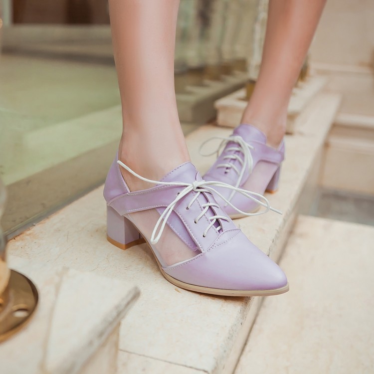 dark purple chunky heels