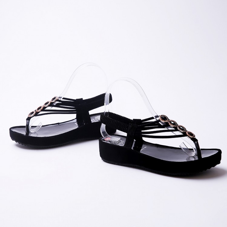 dressy flip flops black