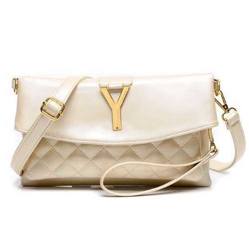 Cheap Fashion Zipper Design Solid White PU Clutches Bag_Clutches Bags