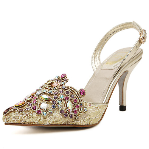 gold heels embellished