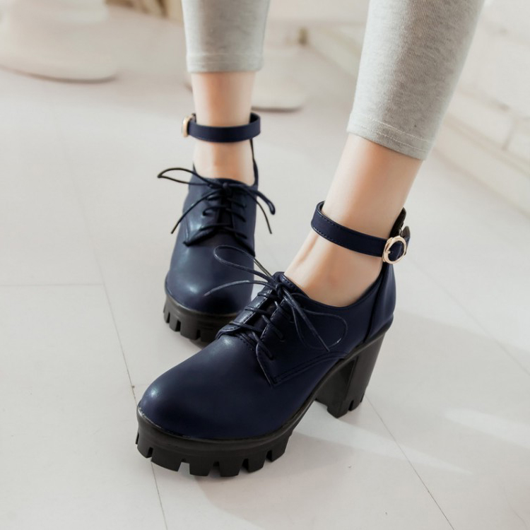 lace up chunky high heels