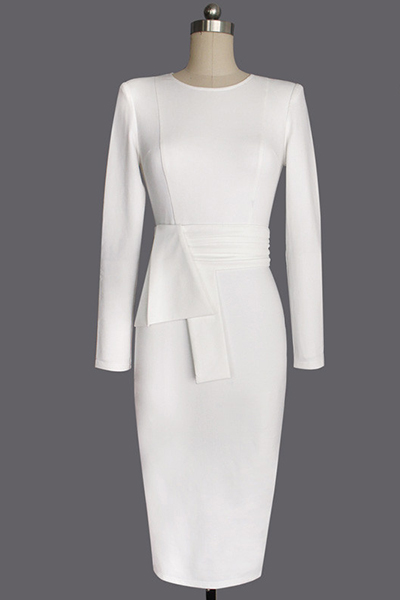 Polyester sheath dresses with sleeves shirt