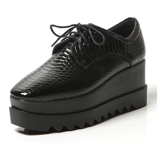 black closed toe lace up wedges