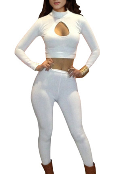 white long sleeve two piece