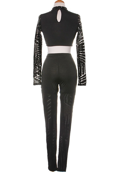 black sequin 2 piece