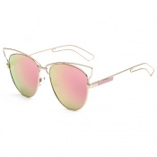 Stylish Big Frame Hollow-out Pink PC Sunglasses