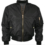 Stylish Mandarin Collar Long Sleeves Zipper Design