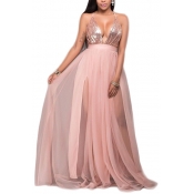 Sexy Deep V Neck Spaghetti Strap Sleeveless Gauze 