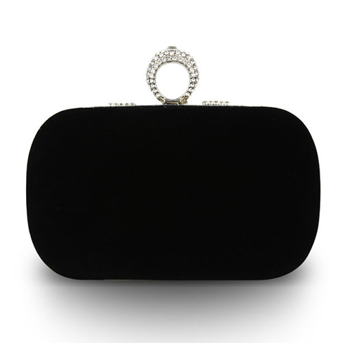 black circle clutch bag