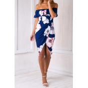 Polyester Fashion Bateau Neck Off The Shoulder Sho