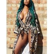 Polyester Print One Pieces(Include Coat)