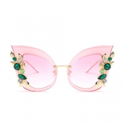 Fashion Pink Metal Sunglasses