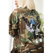 Casual camouflage print coat