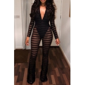 Sexy See-through Black Jumpsuit