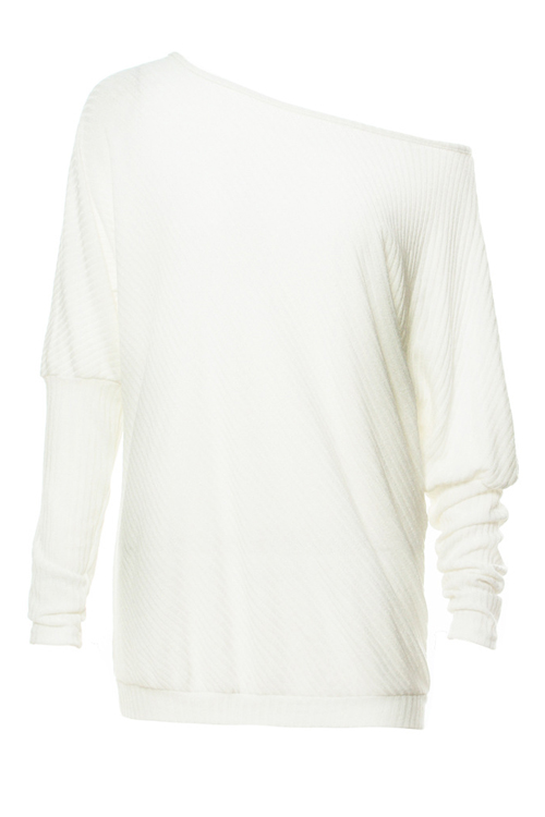 

Bat Sleeves Sweaters, White