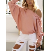 Cotton O neck Long Sleeve Regular Pullovers Sweate