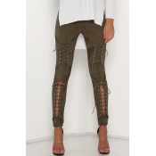 Lovely Expect the Unexpected Lace-up Suede Pants