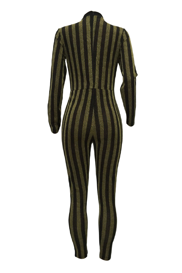 Sexy Stand Collar Hollow-out Striped Polyester One-piece Jumpsuits от Lovelywholesale WW