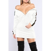 Lovely Casual Hooded Collar Striped Asymmetrical D
