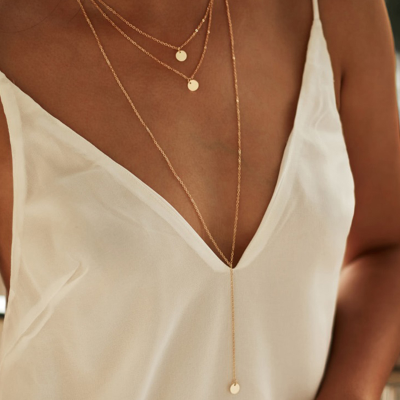 

Lovely Fashion Layered Gold Metal Necklace