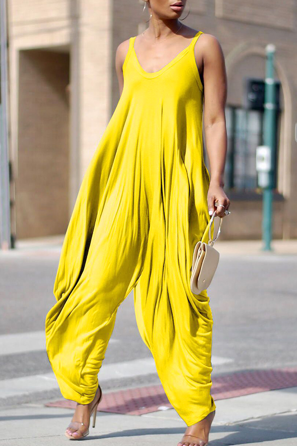 

Lovely Cotton Blends Solid Regular Jumpsuits