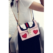 Lovely Fashion Zipper Design Pink PU Crossbody Bag