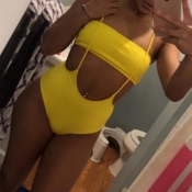 Lovely Sexy Hollow-out Yellow Two-piece Swimwear