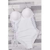 Lovely Sexy Hollow-out White One-piece Swimwear