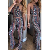 Lovely Euramerican Floral Printed Multi Two-piece 