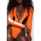 Lovely Fashion Zipper Design Detachable Orange One