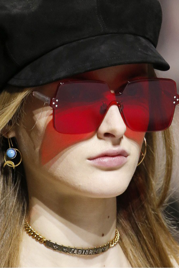 

Lovely Fashion Rimless Red PC Sunglasses
