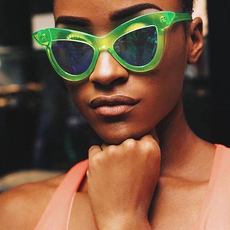 

Lovely Fashion Cat s Eye Frame Design Green PC Sunglasses
