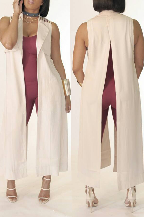

Lovely Euramerican Asymmetrical White Vests