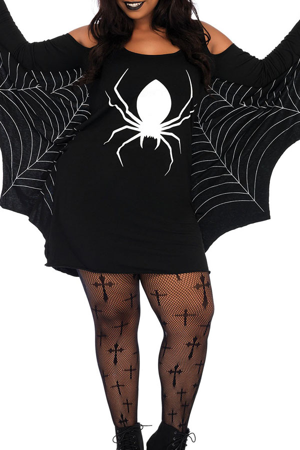 

Lovely Euramerican Spiderweb Black Dress
