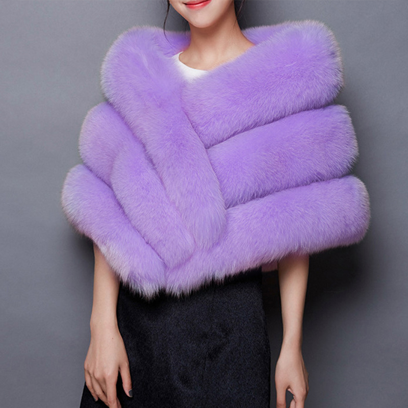 

Lovely Euramerican Patchwork Purple Faux Fur Coat