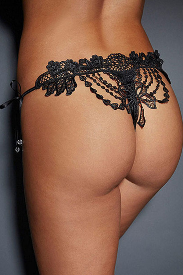 

Lovely Sexy Lace-up Black Panties